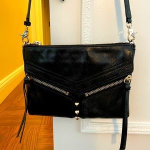 Botkier black leather cross body bag - like new. Gold hardware.